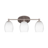 Capri 3 Light Matrix Glass Vanity Light 21.75 Inch Length by Toltec - 5913-9252175