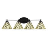 Capri 4 Light Cone Glass Vanity Light 32 Inch Wide by Toltec - 5914-3285