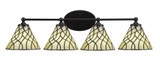 Capri 4 Light Cone Glass Vanity Light 32 Inch Wide by Toltec - 5914-3285