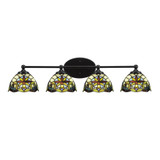 Capri 4 Light Down Glass Vanity Light 31.75 Inch Wide by Toltec - 5914-3175775