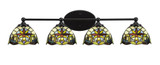 Capri 4 Light Down Glass Vanity Light 31.75 Inch Wide by Toltec - 5914-3175775