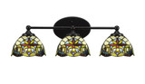 Capri 3 Light Art Glass Vanity Light 23.5 Inch Lenght by Toltec - 5913-775235
