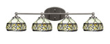 Capri 4 Light Art Glass Vanity Light 32 Inch Wide by Toltec - 5914-328