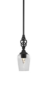 Elegante 1 Light Down Glass Mini Pendant 12 Inch Tall by Toltec - 80-5-12