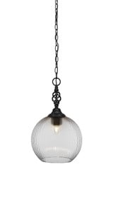 Elegante 1 Light Medium Pendant 20.75 Inch Tall by Toltec - 82-1375-2075