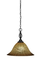 Elegante 1 Light Medium Pendant 15.25 Inch Tall by Toltec - 82-14-1525