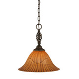 Elegante 1 Light Steel Medium Pendant 14 Inch Wide by Toltec - 82-14-1525-