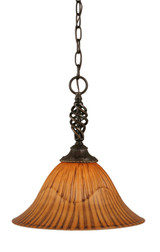 Elegante 1 Light Steel Medium Pendant 14 Inch Wide by Toltec - 82-14-1525-