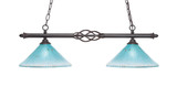 Elegante 2 Light Medium Linear Island Pendant 32 Inch Length by Toltec - 862-12-10-32