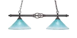 Elegante 2 Light Medium Linear Island Pendant 32 Inch Length by Toltec - 862-12-10-32