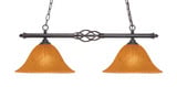 Elegante 2 Light Medium Linear Island Pendant 33.5 Inch Length by Toltec - 862-14-1075-335