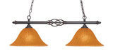 Elegante 2 Light Medium Linear Island Pendant 33.5 Inch Length by Toltec - 862-14-1075-335