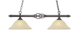 Elegante 2 Light Medium Linear Island Pendant 33 Inch Length by Toltec - 862-12-925-33