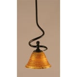 Capri 1 Light Small Stem Hung Pendant 14.5 Inch Tall by Toltec - 901-7-145-