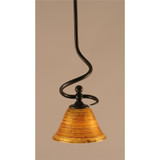 Capri 1 Light Small Stem Hung Pendant 14.5 Inch Tall by Toltec - 901-7-145-