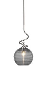Capri 1 Light Small Stem Hung Pendant 19.75 Inch Tall by Toltec - 901-BN-5120