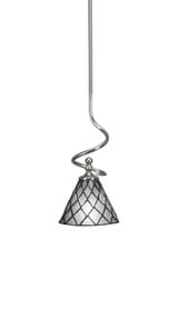 Capri 1 Light Small Stem Hung Pendant 15.5 Inch Tall by Toltec - 901-BN-302