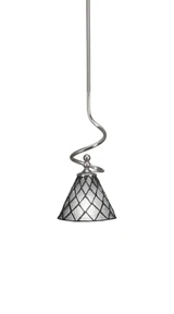 Capri 1 Light Small Stem Hung Pendant 15.5 Inch Tall by Toltec - 901-BN-302