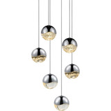 Grapes 6 LED Medium Pendant 3.25 Inch Tall and 11.25 Inch Wide by Sonneman - 2915-MED