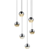 Grapes 6 LED Small Pendant 2.5 Inch Tall and 10.5 Inch Wide by Sonneman - 2915-SML