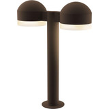 REALS 2 LED Dome Cap and White Cylinder Double Bollard 17.75 by Sonneman - 7306DCFW