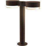 REALS 2 LED Plate Cap and Clear Cylinder Double Bollard 16 Inch by Sonneman - 7306PCFH