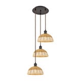 Bristol Natural II 3 Light Cord Hung Pendant 34 Inch Tall by Innovations - 113B-3P-NBD2-9