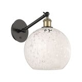White Mouchette 1 Light Adjustable Wall Sconce 12 Inch Tall by Innovations - 317-1W-G1216-10WM