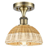 Bristol Natural II 1 Light Semi Flush Mount 8.75 Inch Tall by Innovations - 516-1C-NBD2-75