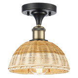 Bristol Natural II 1 Light Semi Flush Mount 8.75 Inch Tall by Innovations - 516-1C-NBD2-75