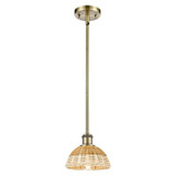 Bristol Natural II 1 Light Stem Hung Mini Pendant 6.75 Inch by Innovations - 516-1S-NBD2-75