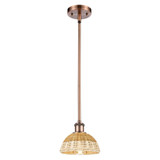 Bristol Natural II 1 Light Stem Hung Mini Pendant 6.75 Inch by Innovations - 516-1S-NBD2-75