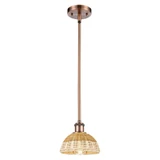 Bristol Natural II 1 Light Stem Hung Mini Pendant 6.75 Inch by Innovations - 516-1S-NBD2-75