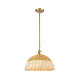 Bristol Natural II 1 Light Stem Hung Mini Pendant 15.75 Inch by Innovations - 516-1S-NBD2-16