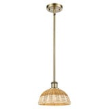 Bristol Natural II 1Light Stem Hung Mini Pendant 9 Inch Wide by Innovations - 516-1S-NBD2-9