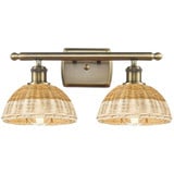 Bristol Natural II 2 Light Bath Vanity 7.75X 17.5 Inch Wide by Innovations - 516-2W-NBD2-75
