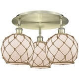 Farmhouse Rope 3 Light Flush Mount 12 Inch X 19.75 Inch by Innovations - 516-3C-G12-8R