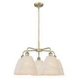 Bristol Natural 5 Light Stem Hung Chandelier 27.5 Inch Wide by Innovations - 516-5CR-NBD-9