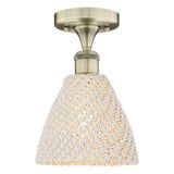 Bristol Natural 1 Light Semi Flush Mount 9.63X 7.5 Inch Wide by Innovations - 616-1F-NBD-75