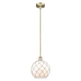 Farmhouse Rope 1 Light Stem Hung Mini Pendant 11.5 Inch Tall by Innovations - 616-1S-G12-10R