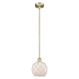 Farmhouse Rope 1Light Edison Stem Hung Mini Pendant 9.5 Inch by Innovations - 616-1S-G12-8R
