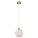 Farmhouse Rope 1Light Edison Stem Hung Mini Pendant 9.5 Inch by Innovations - 616-1S-G12-8R
