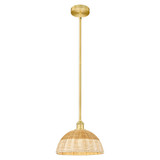 Bristol Natural II 1 Light Stem Hung Mini Pendant 13 Inch by Innovations - 616-1S-NBD2-12