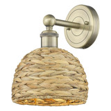 Woven Rattan 1 Light Wall Sconce 11 Inch Tall X 8 Inch Wide by Innovations - 616-1W-RBD-8