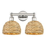 Woven Rattan 2 Light Bath Vanity 11 Inch Tall X 17 Inch Wide by Innovations - 616-2W-RBD-8