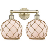 Farmhouse Rope 2 Light Bath Vanity 12.25 Inch X 17 Inch by Innovations - 616-2W-G12-8R