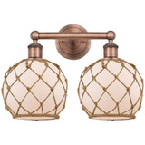 Farmhouse Rope 2 Light Bath Vanity 12.25 Inch X 17 Inch by Innovations - 616-2W-G12-8R