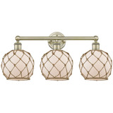 Farmhouse Rope 3 Light Bath Vanity 12.25 Inch X 26 Inch by Innovations - 616-3W-G12-8R