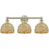 Woven Rattan 3 Light Bath Vanity 11 Inch Tall X 26 Inch Wide by Innovations - 616-3W-RBD-8