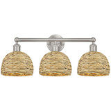Woven Rattan 3 Light Bath Vanity 11 Inch Tall X 26 Inch Wide by Innovations - 616-3W-RBD-8